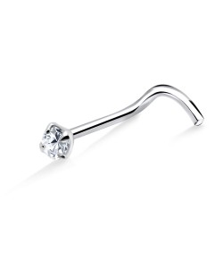 Colorless Stone Set Curved Nose Stud NSKB-840